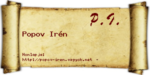 Popov Irén névjegykártya